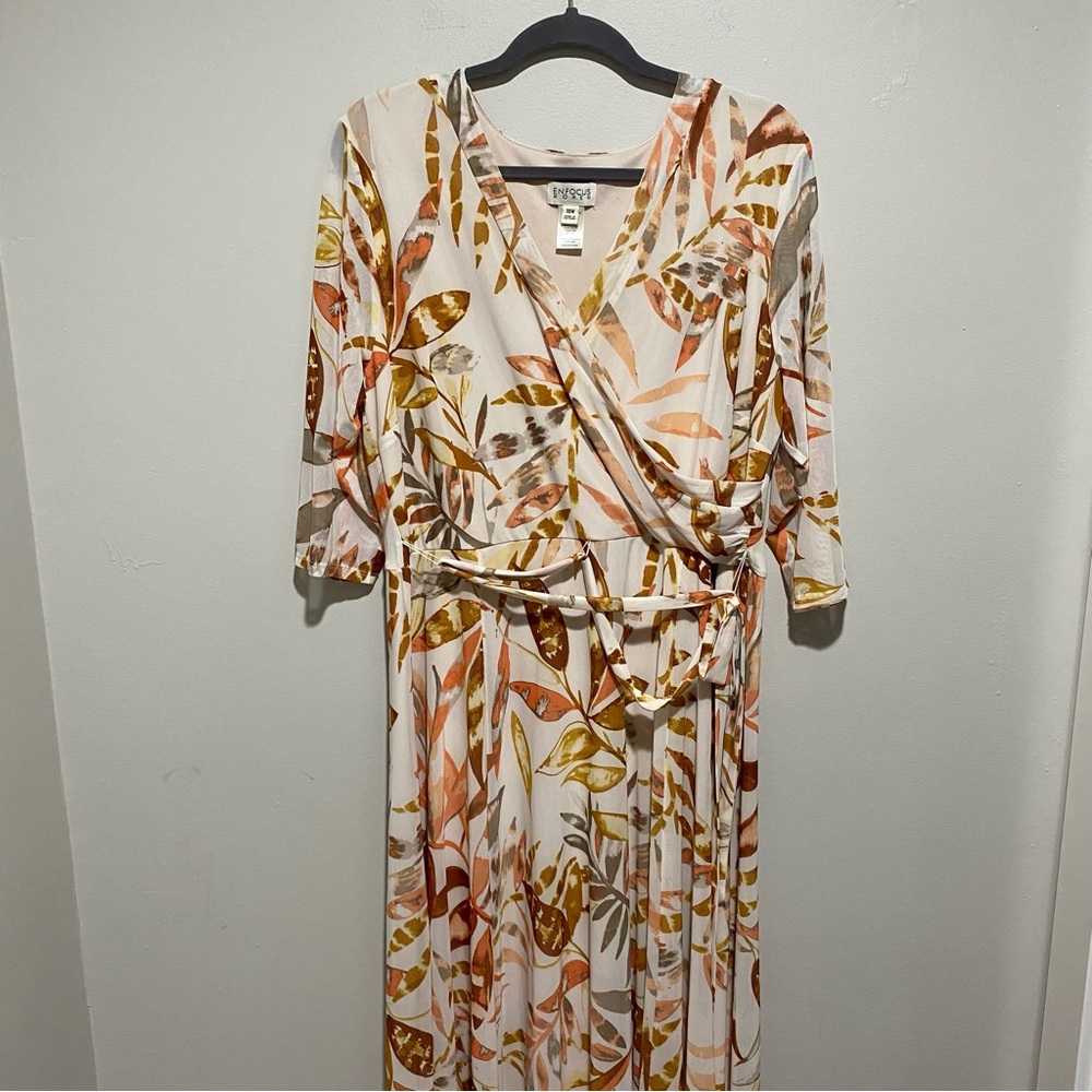 Enfocus Studio Floral Maxi Dress - Cream, Orange, Gold